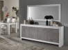 Buffet 4 portes Modena blanc et gris