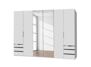 Armoire 6P Level blanc Miroir