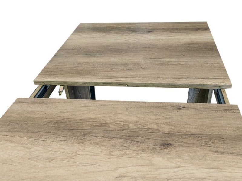 Ouverture sur rails de la table à rallonge Jork Chêne 160-210 cm