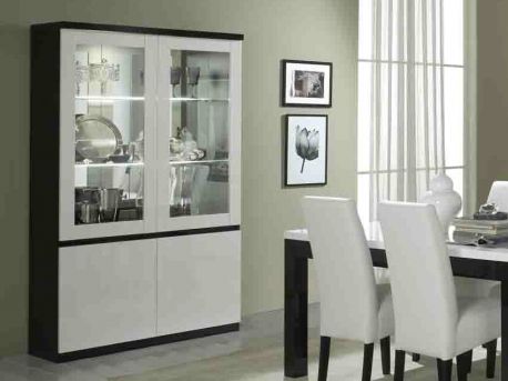Vitrine 2 portes noire roma | Meubles Ubaud