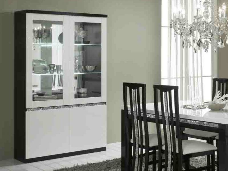 Vitrine 2 portes noire Roma| Meubles Ubaud