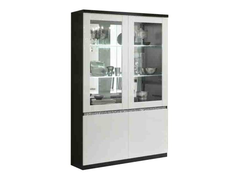 Vitrine 2 portes noire Roma| Meubles Ubaud