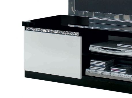 Meuble TV roma cromo laqué noir | Meubles Ubaud