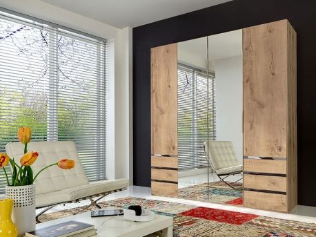 Armoire Blanche 4 Portes et Miroir | Meubles Ubaud