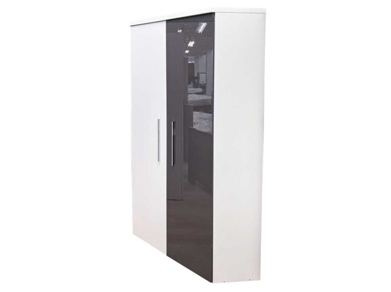 Armoire d'angle Valentino blanche de côté