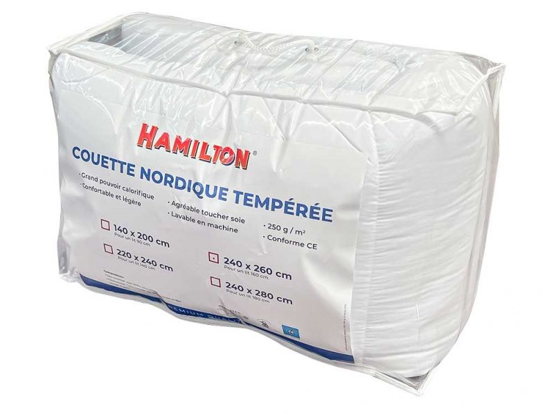 Packaging couette Hamilton 240 x 260 cm en biais