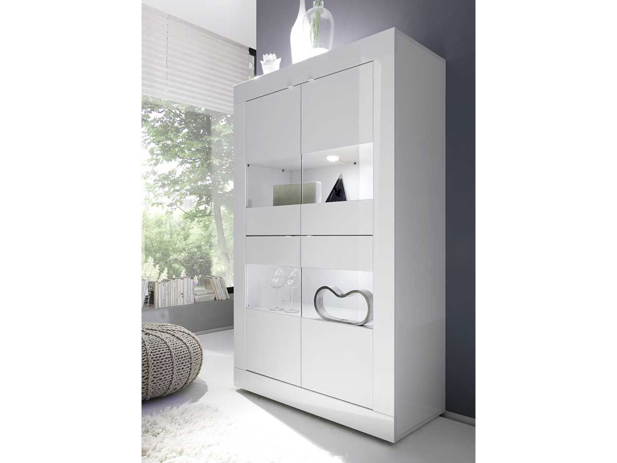Vitrine Lucie blanc brillant | Meubles Ubaud