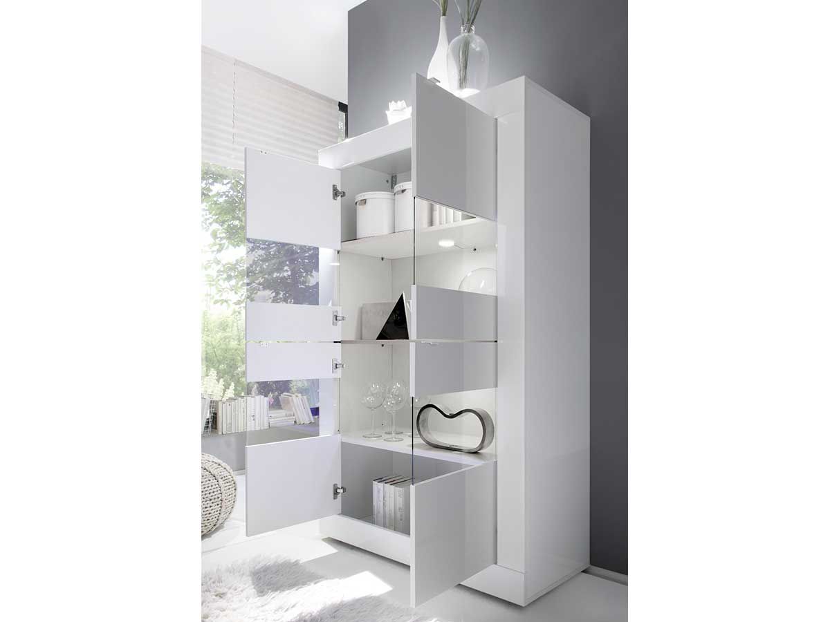 Vitrine Lucie blanc brillant | Meubles Ubaud