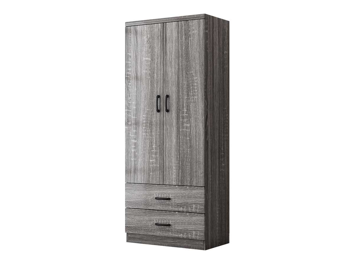 Armoire 2 portes Valentina bois grisé