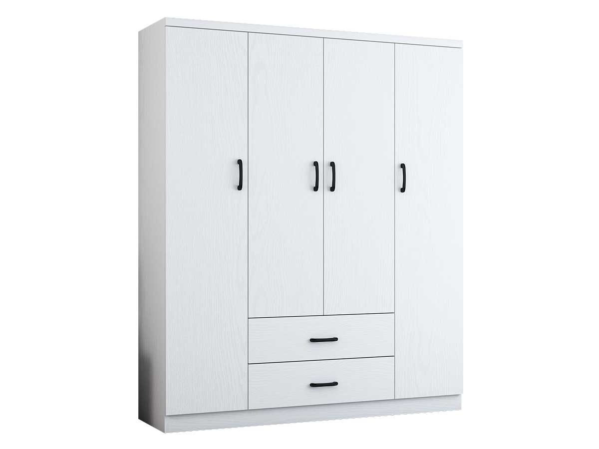 Armoire 4 portes Valentina blanc