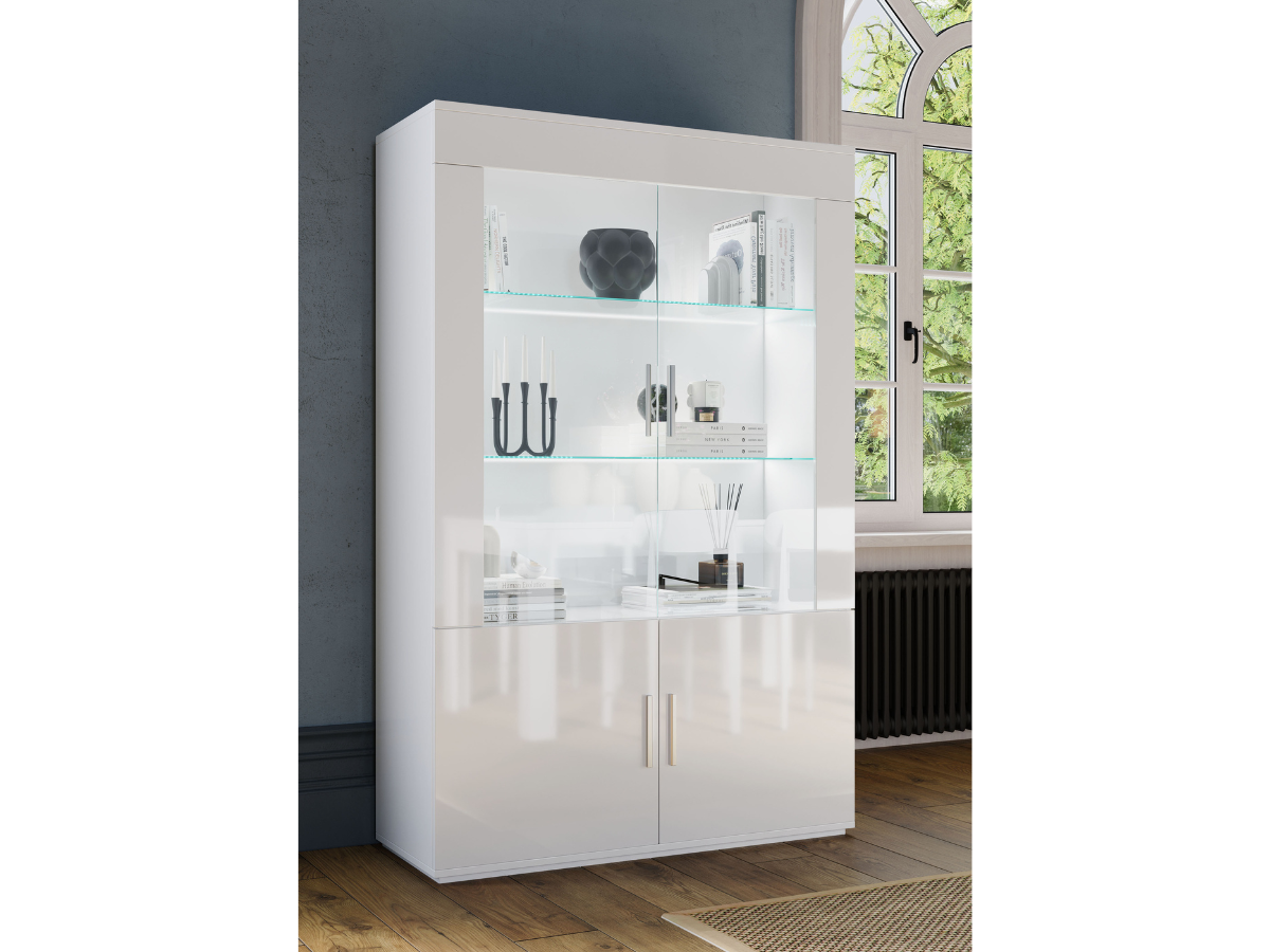 Meuble Vitrine 2 Portes Venere pas cher l Meubles Ubaud