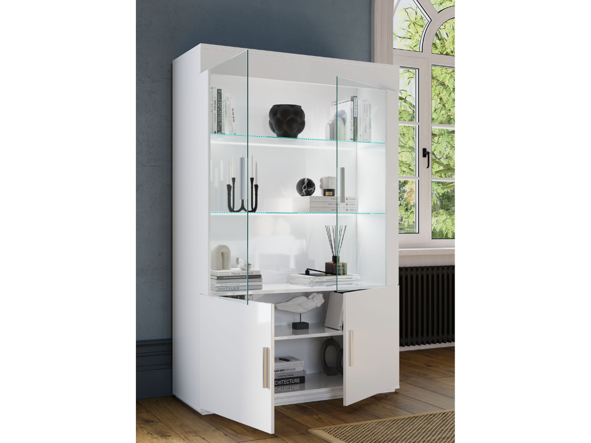 Meuble Vitrine 2 Portes Venere pas cher l Meubles Ubaud