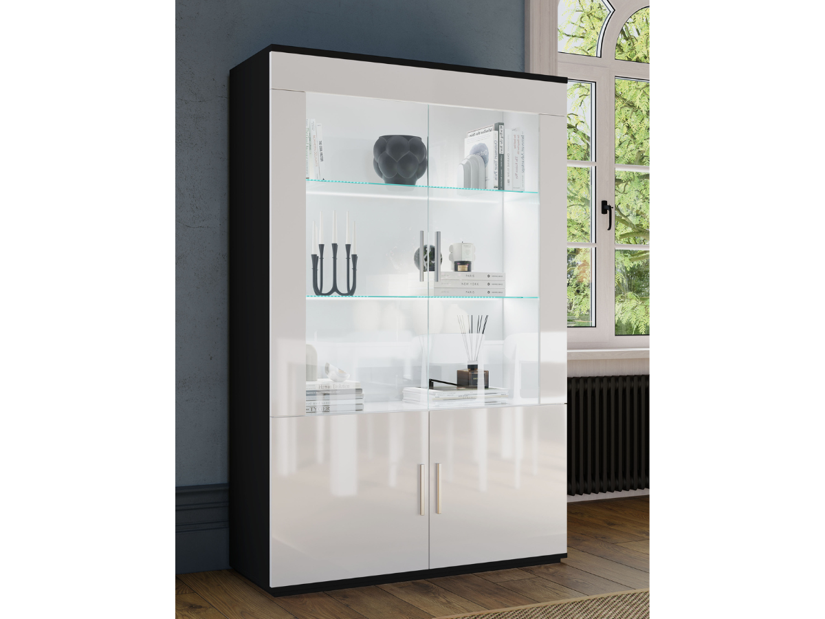 Meuble Vitrine 2 Portes Venere pas cher l Meubles Ubaud