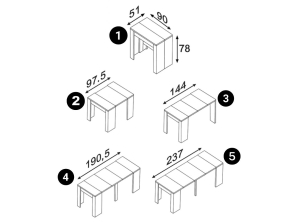 Table à Rallonge Cemento pas cher | Meubles Ubaud