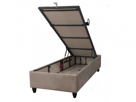 Sommier coffre Kompact Taupe - 1 place | Meubles UBAUD