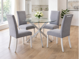 Chaise Creta Similicuir gris