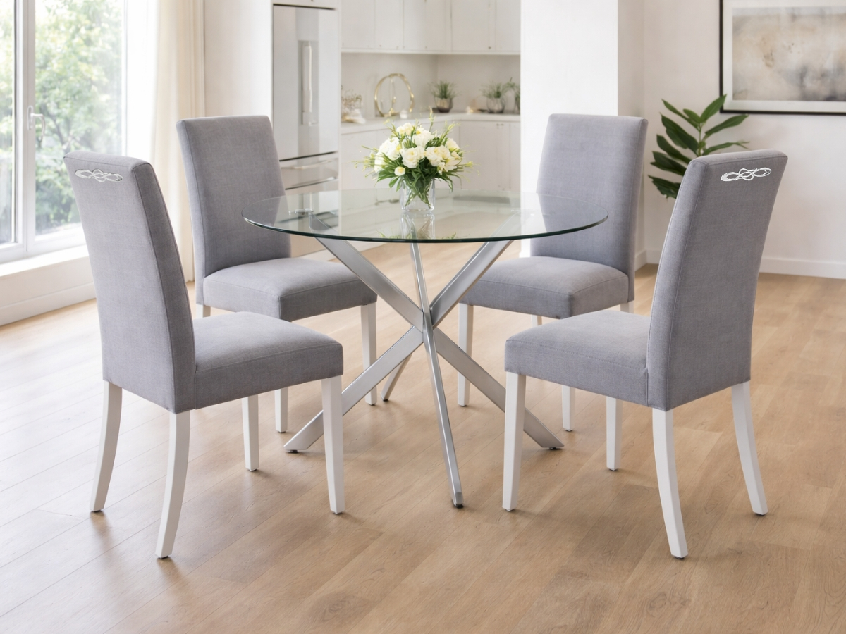 Chaise Creta Similicuir gris