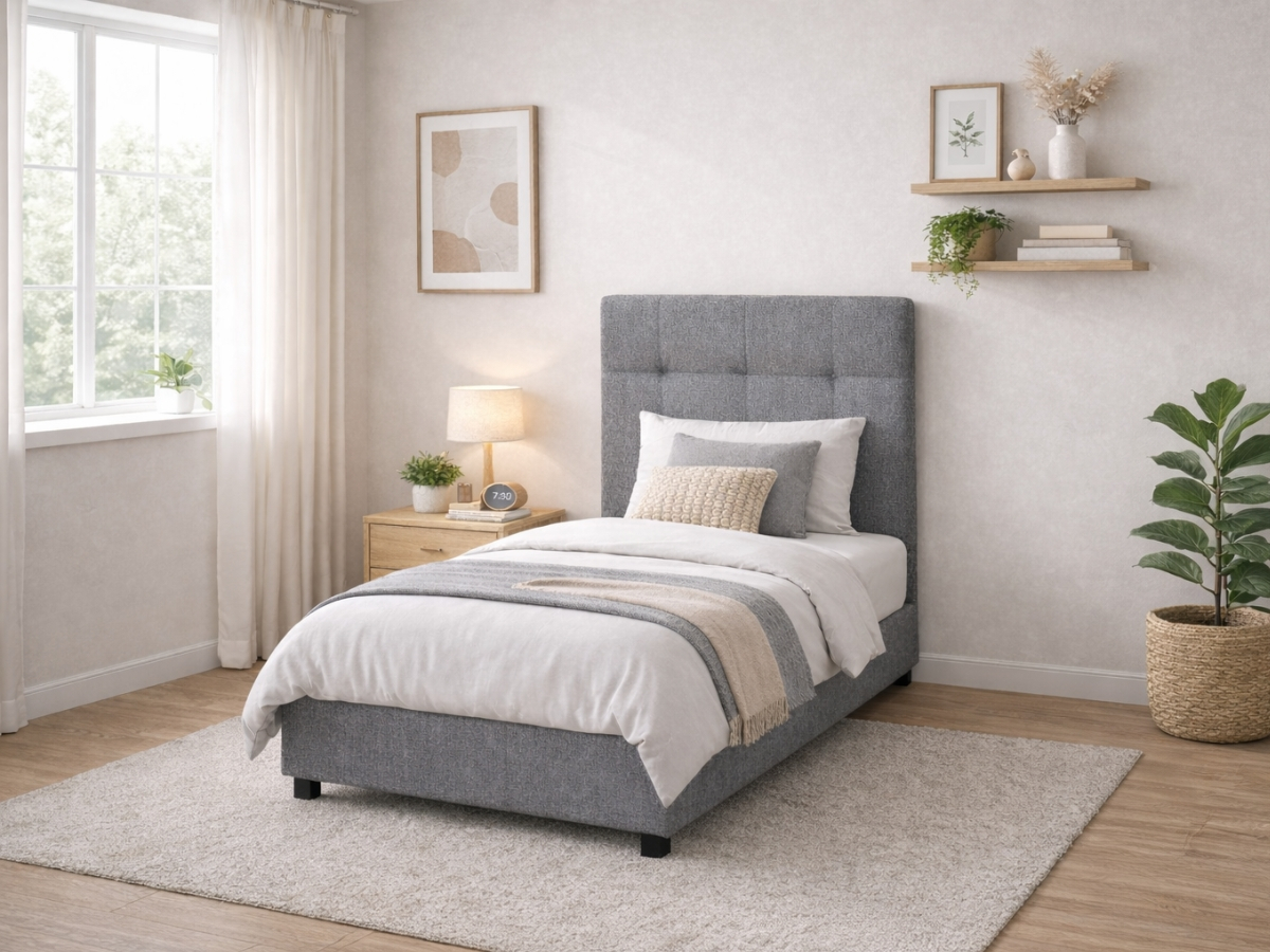 Tête de lit REMY - 1 place / Gris capitonner | Proconfort