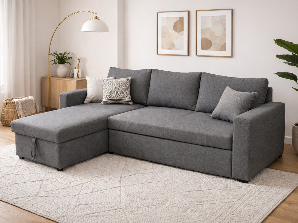 Canape convertible Emy gris | Meubles Ubaud