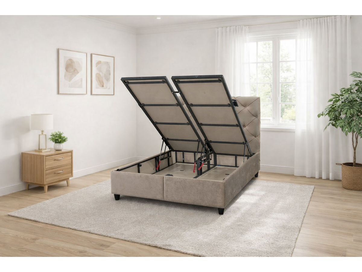 Sommier coffre Kompact Taupe - 2 places |Meubles UBAUD