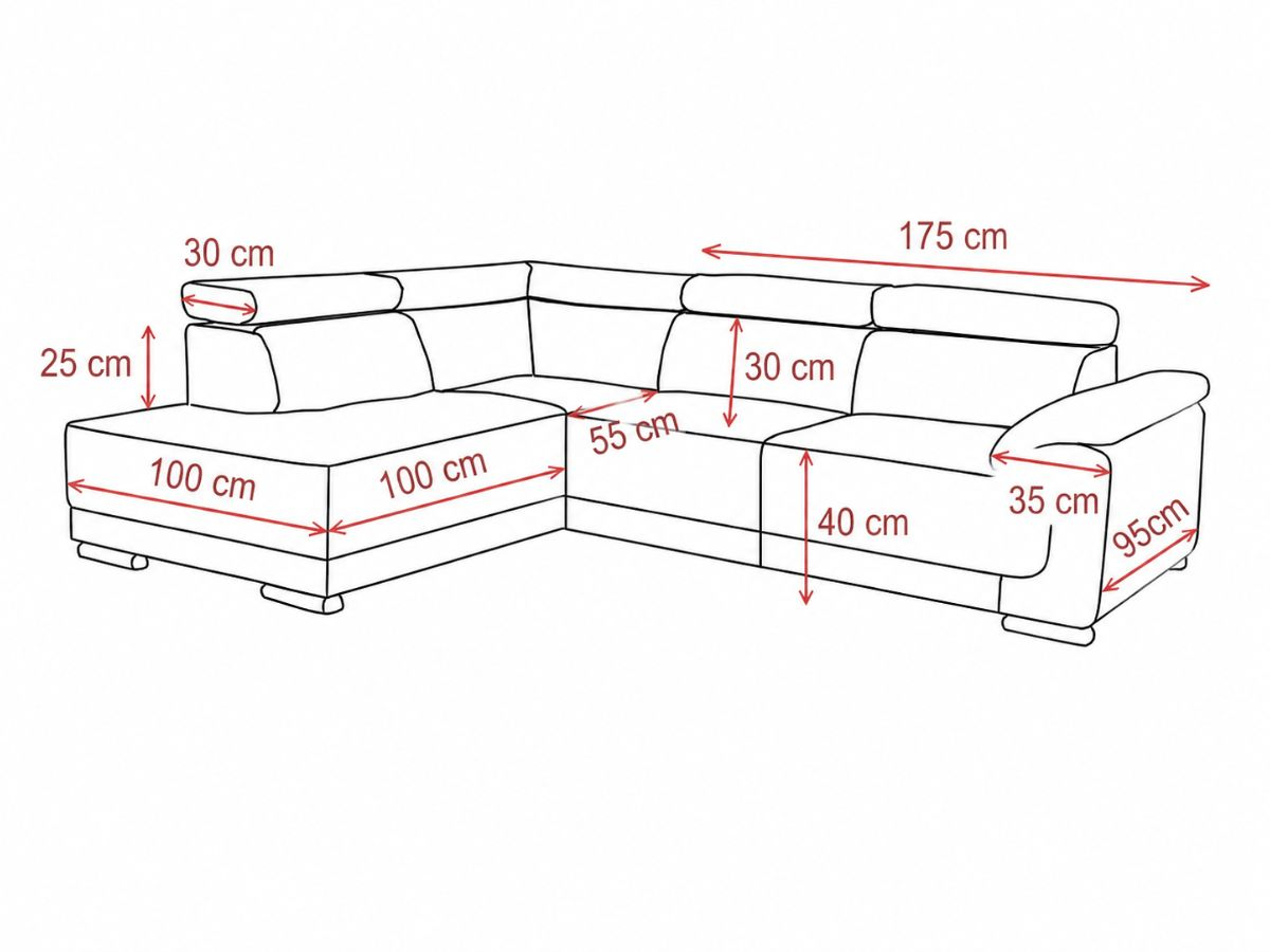 Canapé-d'angle-gauche-dimensions-Roma-Proconfort