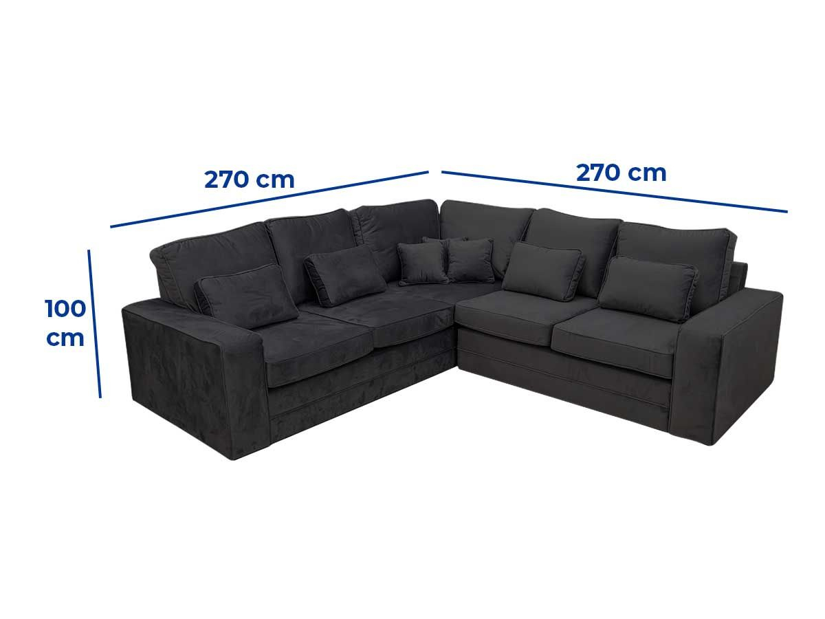 Canape d'angle pas cher noir| Meubles UBAUD