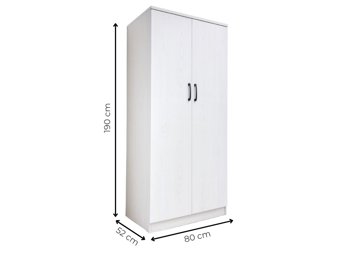Armoire ELSA 2 portes aspect chêne avec étagères | PROCONFORT