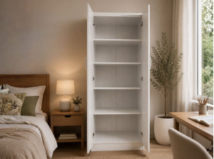 Armoire ELSA 2 portes noire avec étagères | PROCONFORT