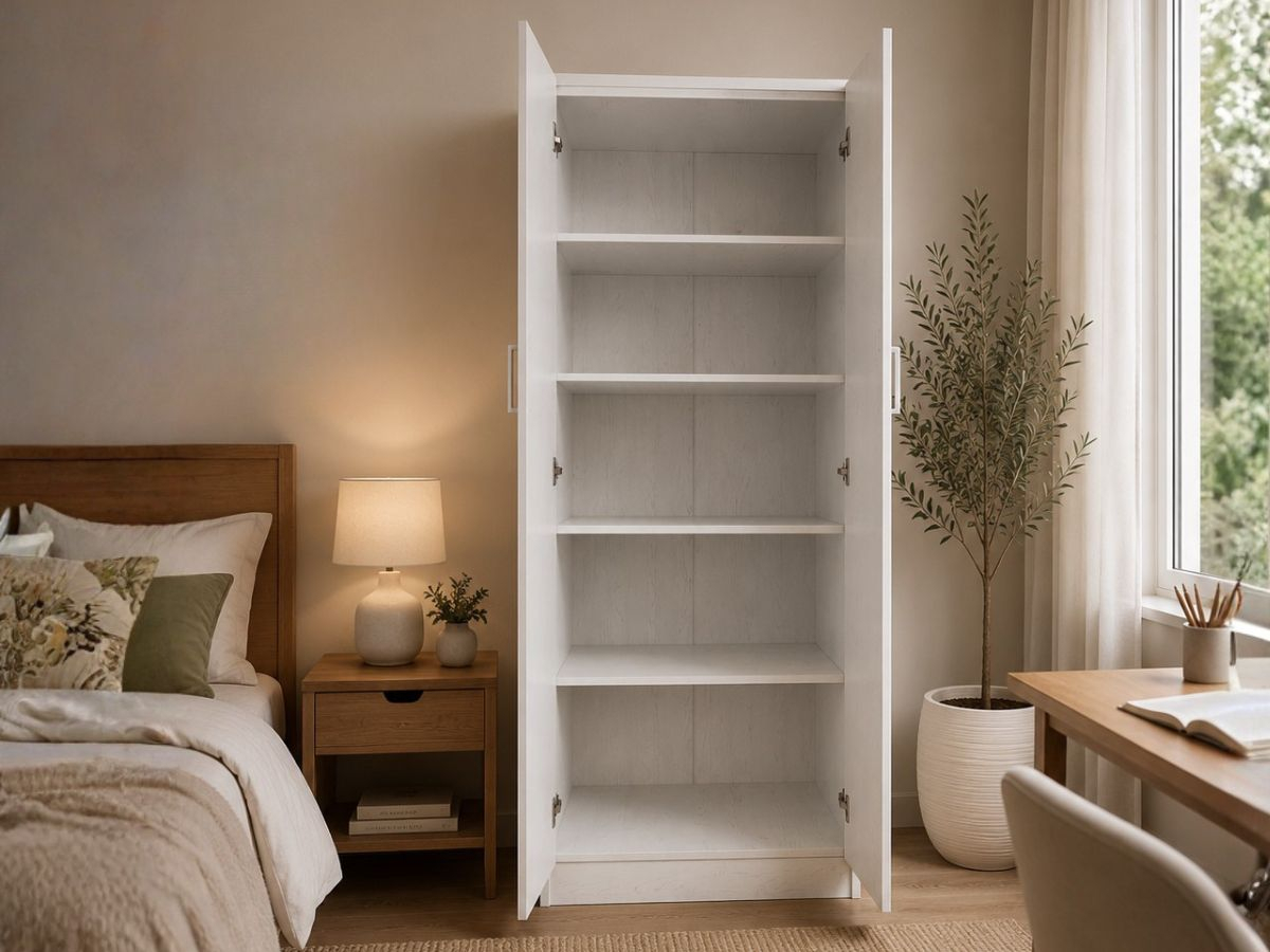 Armoire ELSA 2 portes noire avec étagères | PROCONFORT