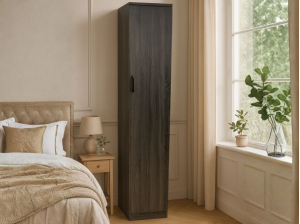 Armoire 1 Porte Elsa Blanc avec étagères | PROCONFORT