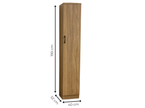 Armoire 1 Porte Elsa chêne avec 5 étagères | PROCONFORT