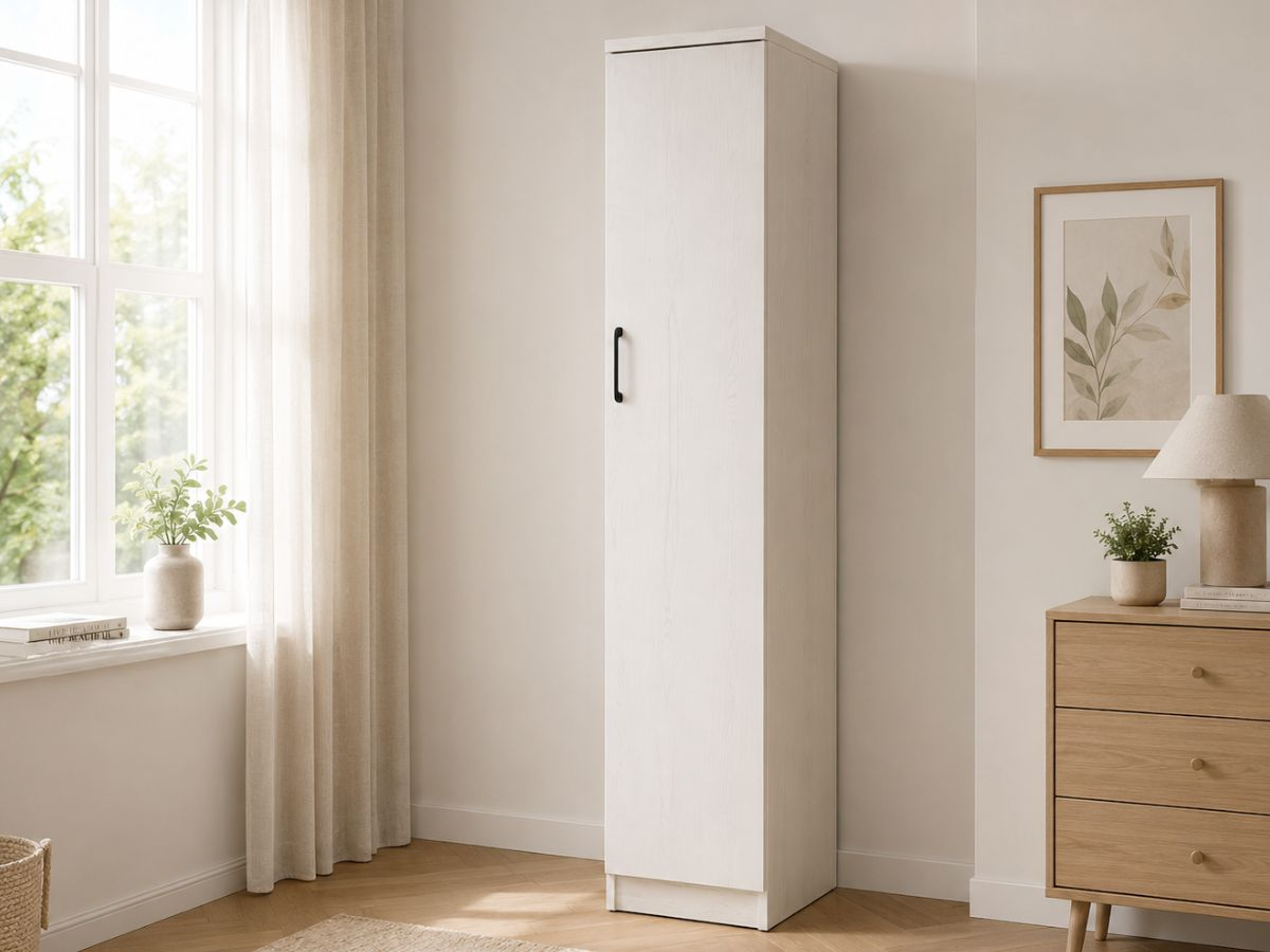 Armoire 1 Porte Elsa chêne avec 5 étagères | PROCONFORT