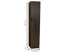 Armoire 1 Porte Elsa chêne avec 5 étagères | PROCONFORT