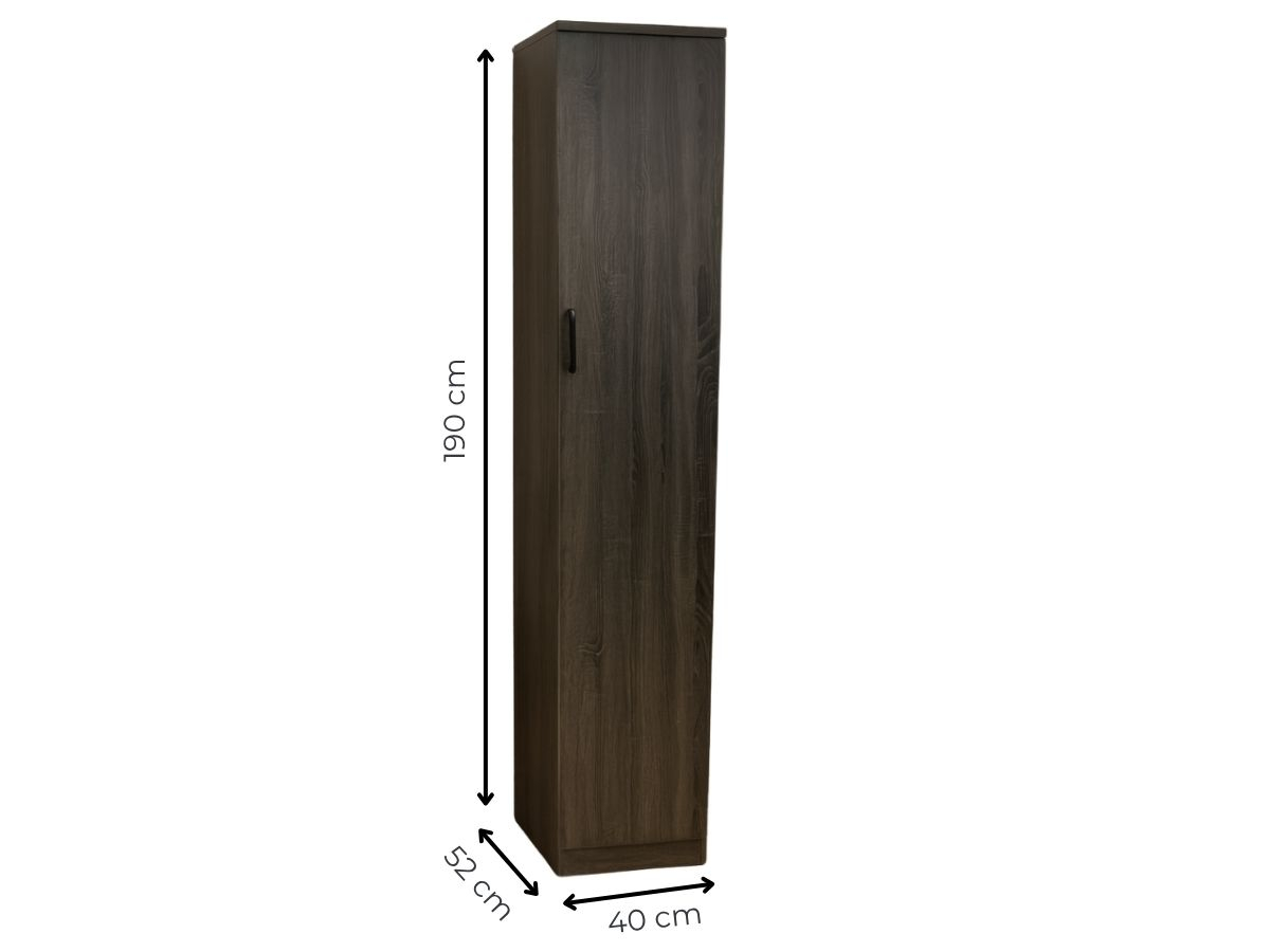 Armoire 1 Porte Elsa chêne avec 5 étagères | PROCONFORT