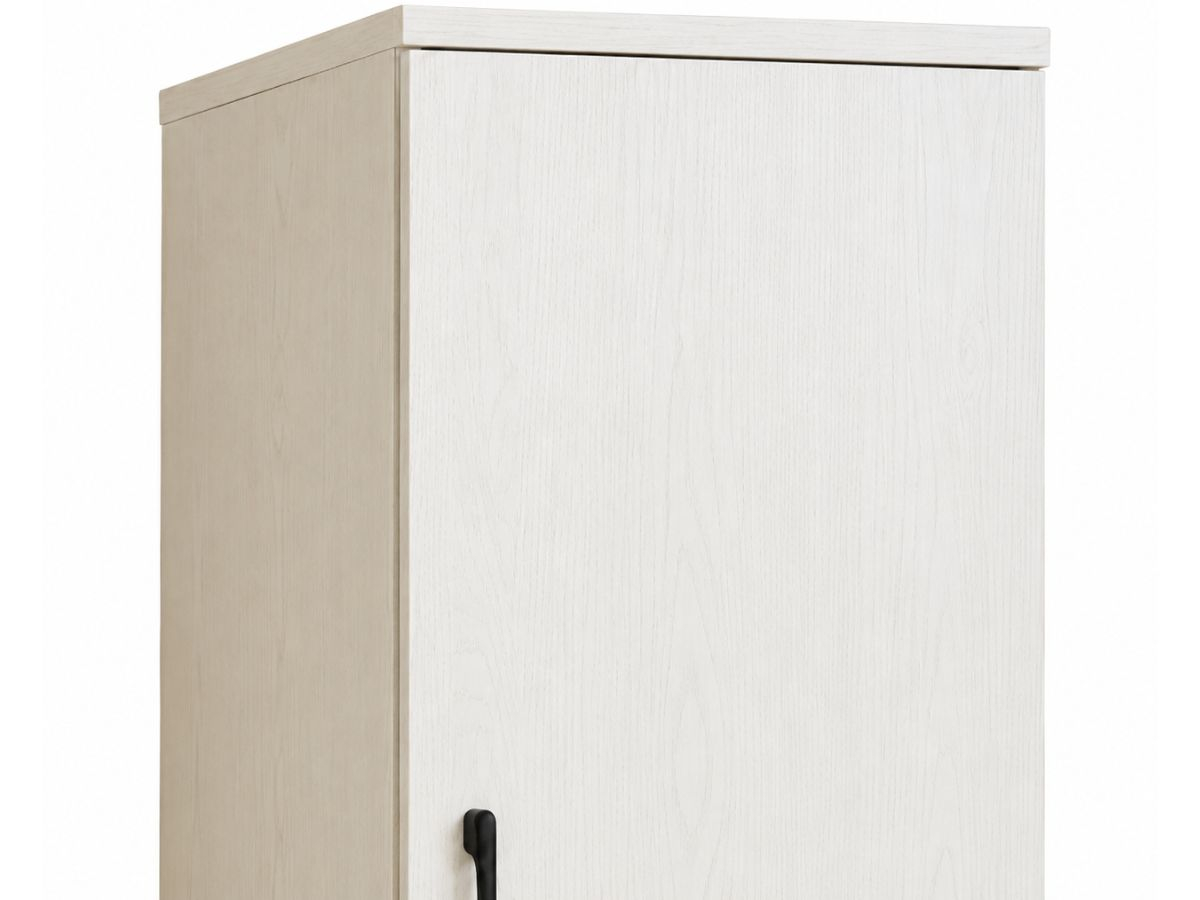Armoire 1 Porte Elsa Noir avec 5 étagères | PROCONFORT