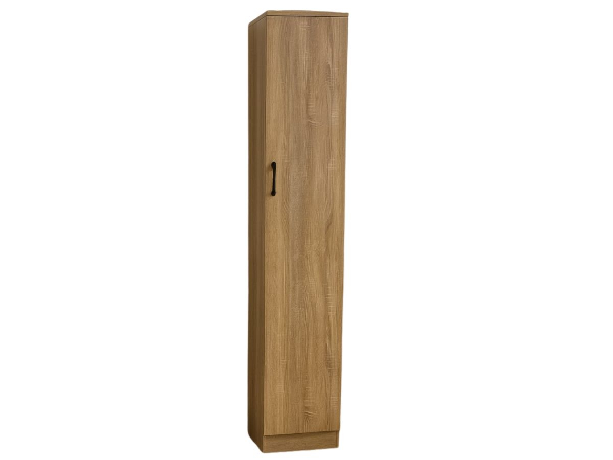 Armoire 1 Porte Elsa Noir avec 5 étagères | PROCONFORT