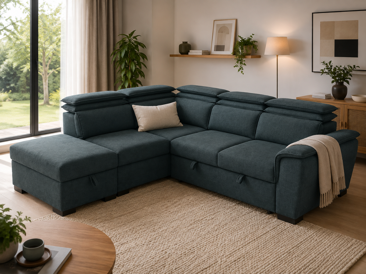 Canape convertible Diane gris - angle droit | Meubles Ubaud
