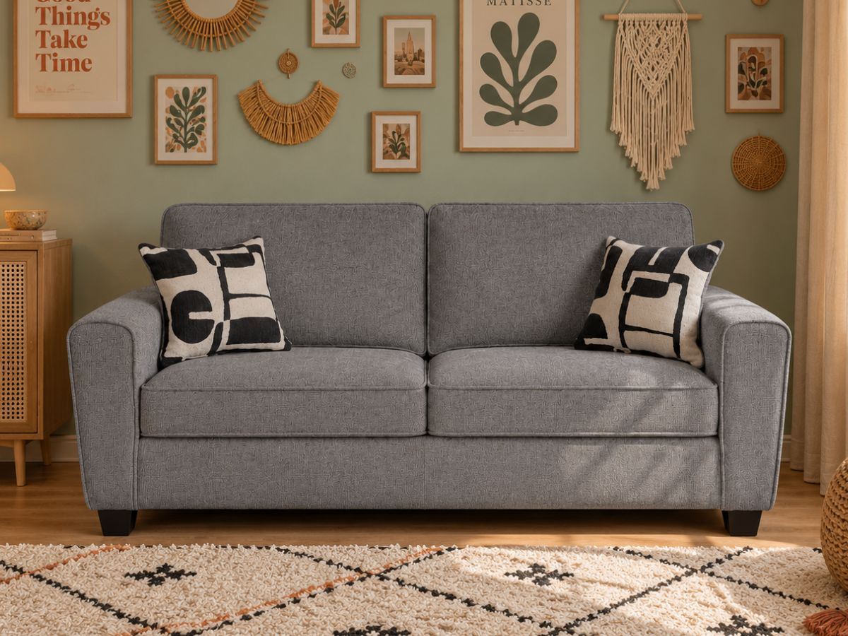 Canapé 3 places Amelia en tissu gris | PROCONFORT