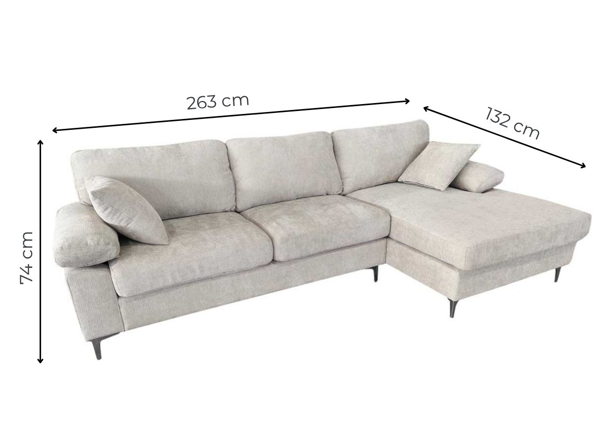Canapé d'angle AXELLE gris déhoussable | PROCONFORT