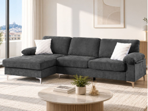 Canapé d'angle AXELLE gris déhoussable | PROCONFORT