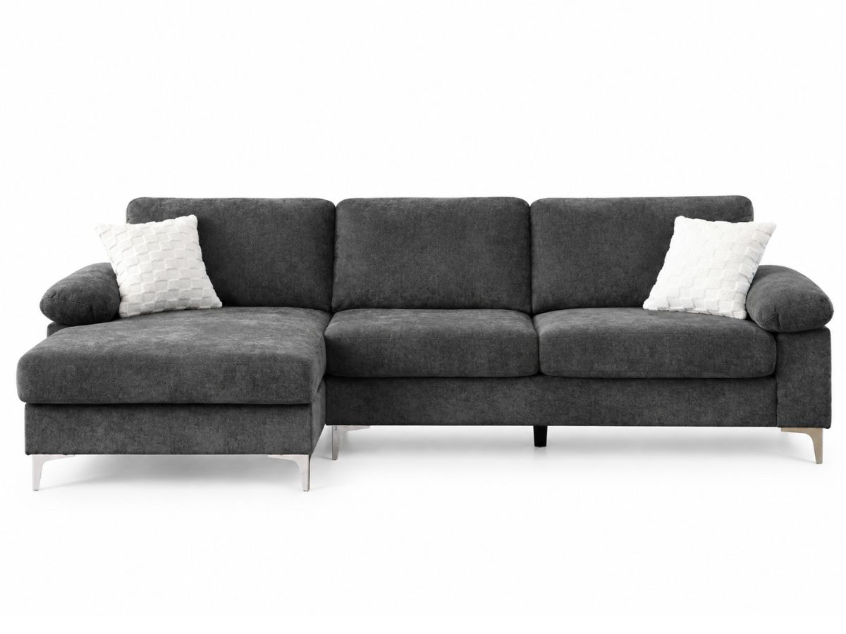 Canapé d'angle AXELLE gris déhoussable | PROCONFORT