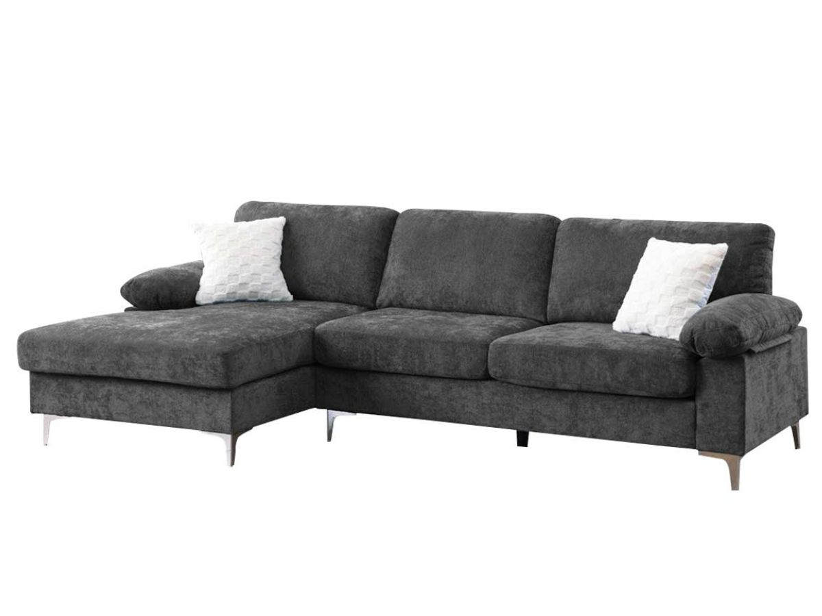 Canapé d'angle AXELLE gris déhoussable | PROCONFORT
