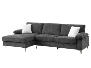 Canapé d'angle AXELLE gris déhoussable | PROCONFORT