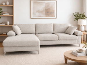 Canapé d'angle AXELLE beige déhoussable | PROCONFORT