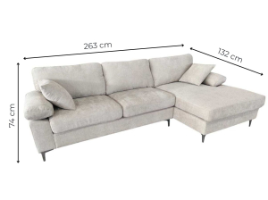 Canapé d'angle AXELLE beige déhoussable | PROCONFORT