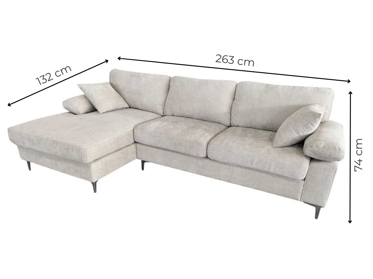 Canapé d'angle AXELLE beige déhoussable | PROCONFORT