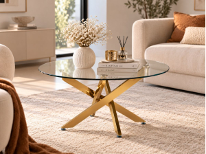 Table basse Aurota Or - Ronde | Meubles UBAUD