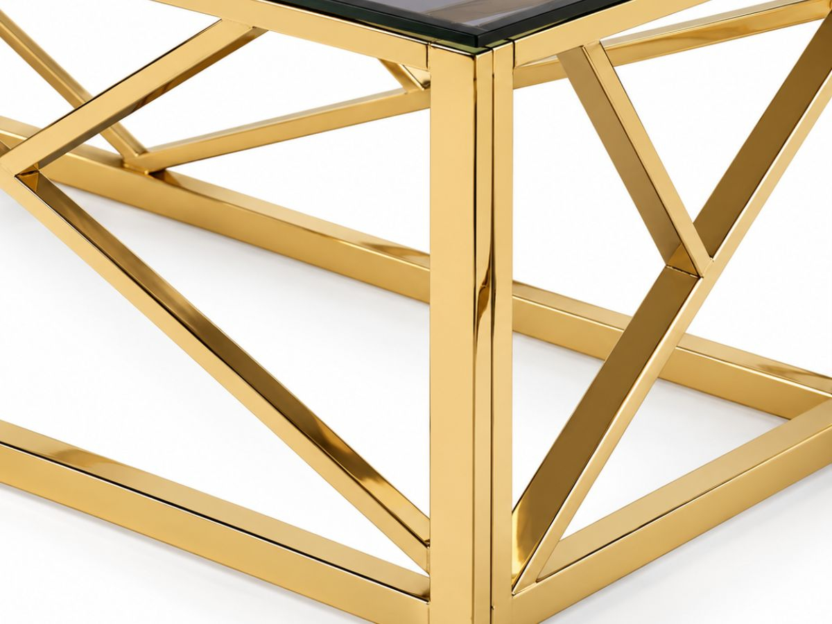 Table basse PARIS chromée en verre trempé et métal | PROCONFORT