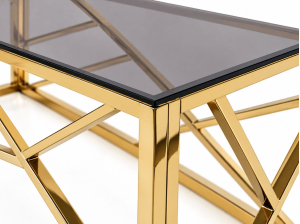 Table basse PARIS chromée en verre trempé et métal | PROCONFORT