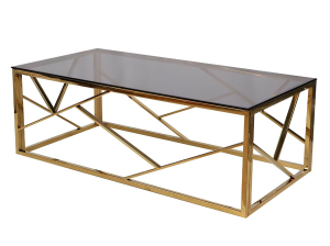 Table basse PARIS chromée en verre trempé et métal | PROCONFORT